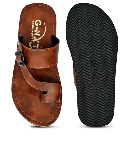 Image of Men's Casual Flip Flops Slippers Lightweight Slip On Sandals with Stylish Solid Design Durable Rubber Sole