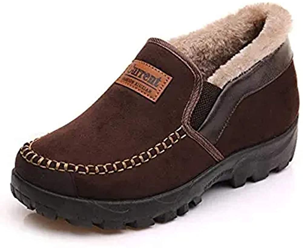 Invierno Zapatillas de Estar por casa Hombre Lined Suede Mocasín Forro cálido