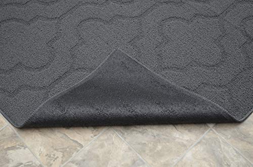 Garland Rug Brentwood Double Quatrefoil Indoor/Outdoor Area Rug, 6-Feet by 8-Feet, Cinder Gray by Garland Rug - Image 3