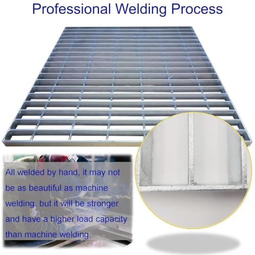 Image of Galvanized Steel Drain Grate, Driveway Channel Cover 32x32 in