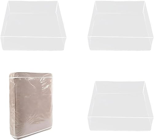 Fundas de cojín de plástico para asiento de sofá, 4 fundas transparentes impermeables para sofá, fundas de sofá impermeables de PVC, fundas de sofá