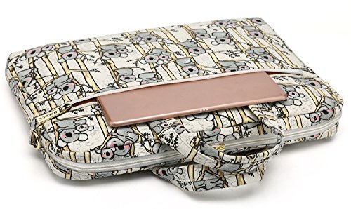 DACHEE Grey Koala Pattern 15 Inch Canvas Waterproof Laptop Shoulder Messenger Bag For 14 Inch To 15.6 Inch Laptop 15 laptop Case4