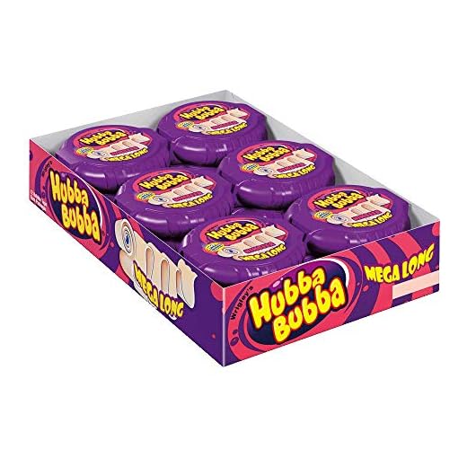 Hubba Bubba tuggummi | Tape hallon | Megalång rulle | 12-pack (12 x 56 g)