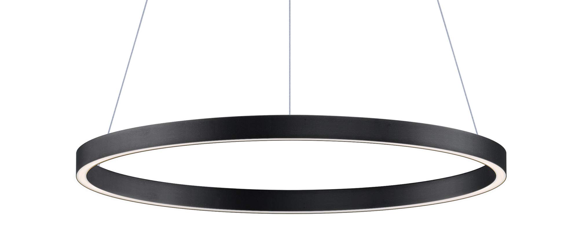 ET2 E22724-BK Groove Aluminum Ring Bluetooth Enabled LED Pendant, 1-Light 27 Watt, 2700K-6000K, 1"H x 24"W, Black