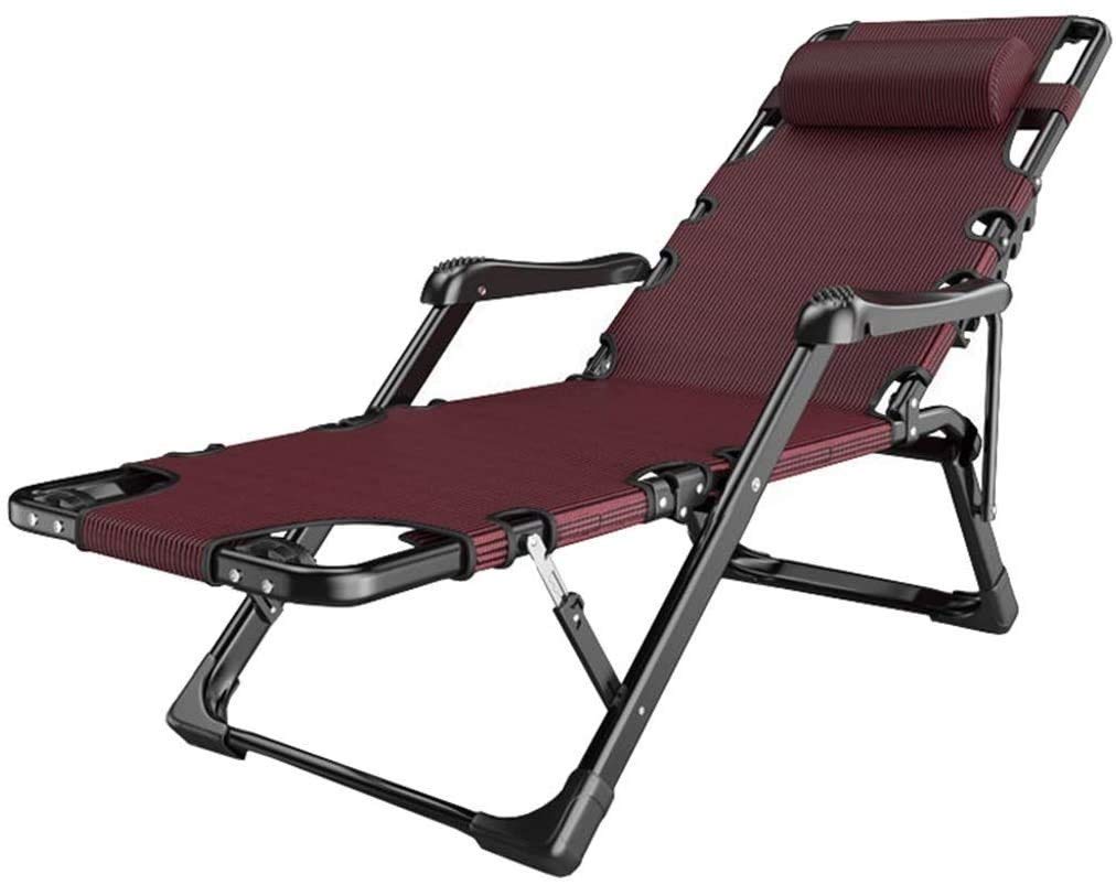 WOTZOV Sun Lounger, Sunbed, Reclining Sun Chair, With Headrest, Adjustable Backrest, Lightweight, Foldable, 170Cm × 52Cm × 28Cm, Load Capacity 250Kg, For Garden, Beach Chair