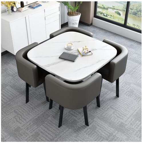 RDIAYDN Juego De Mesa De Comedor Cuadrada con Sillas, Mesa De Centro Y Silla Combinadas, Mesa De Comedor para BalcóN, CombinacióN De Mesa RecepcióN Y Silla,A,80cm