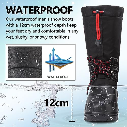 Image of Winter Boots for Men Snowmobile Boots Waterproof for Cold-Weather Up to -40C