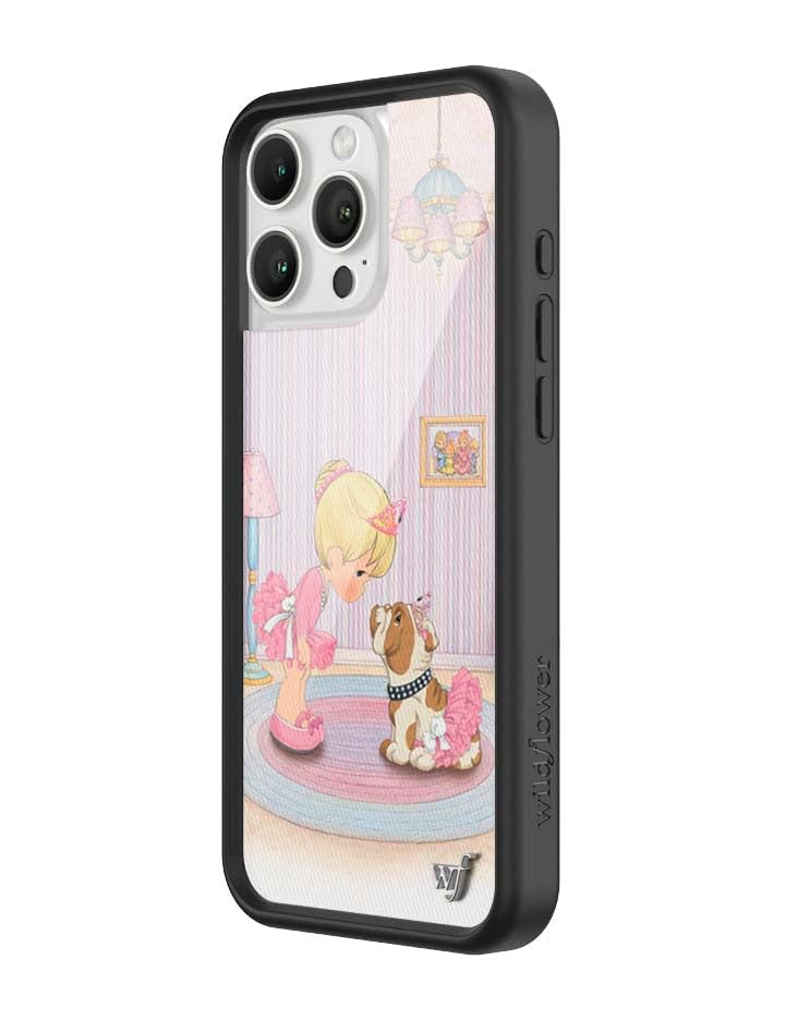 Image of Wildflower Cases - Compatible with iPhone 16 Pro Max | Protective Black Bumper, 6.5ft Drop Test Certified, Women Owned Small Business | Precious Moments - Ballerina Bulldog