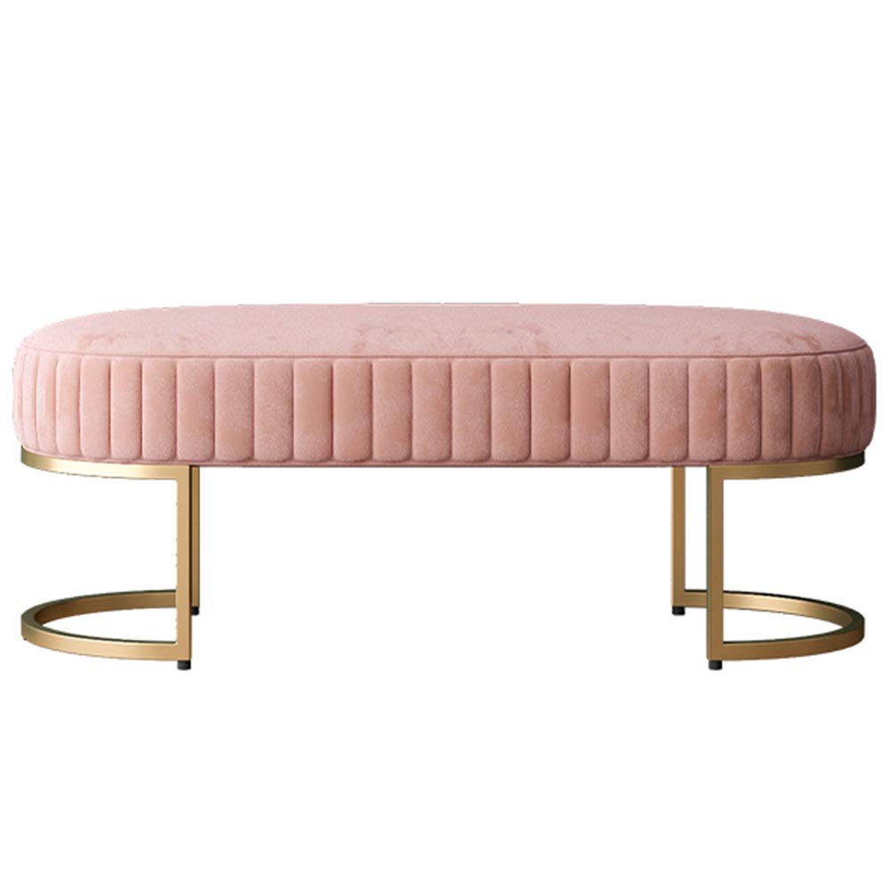 Pasillo/Entrada Unidad de Almacenamiento Banco Gabinete Sofá de Hierro y Taburete Cojín de Esponja Engrosada Baño de Entrada de Carga 150 kg (Color : Pink, Size : 100cm/39.4in)