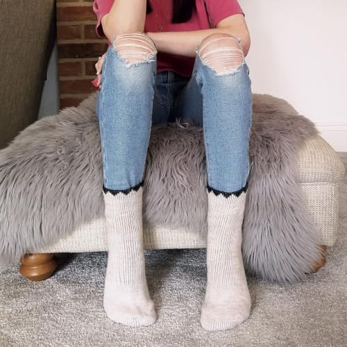 Image of Womens Thick Cozy Warm Low Cut Alpaca Wool Blend Hiking Socks for Ankle Boots