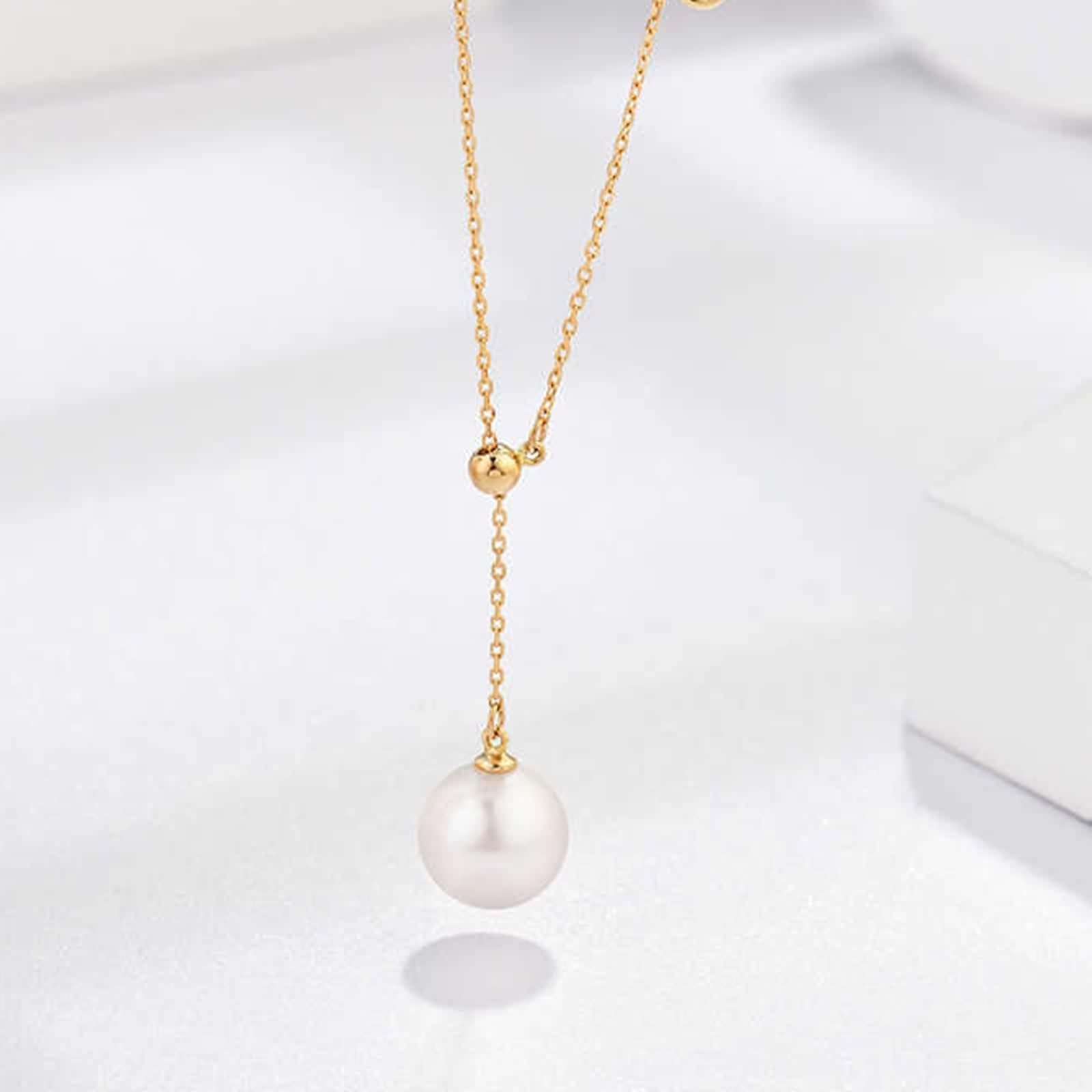 Halskette Anhänger Damen, Modeschmuck Kette Weiß Diamant Echter Schmuck 9K/14K/18K Gelbgold