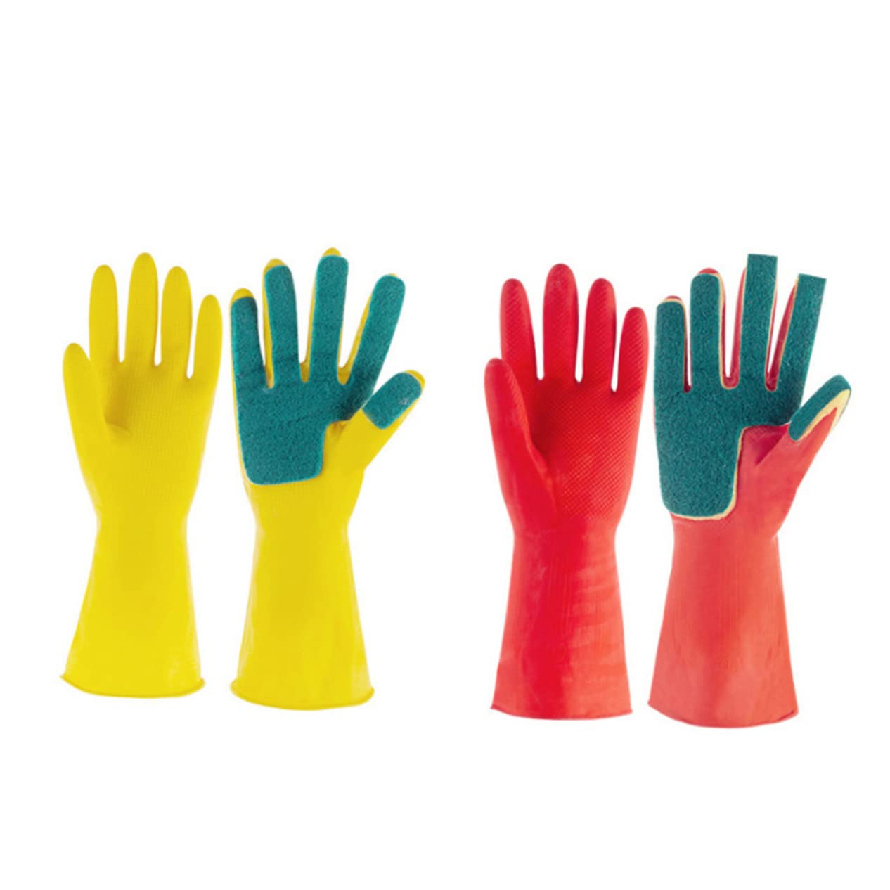 Didiseaon 3 Paia Guanti da Lavoro Domestico Guanti da bucato Strumenti per la Pulizia della casa per la Pulizia di Spugna Pulizie domestiche per Lavare i Piatti Yellow
