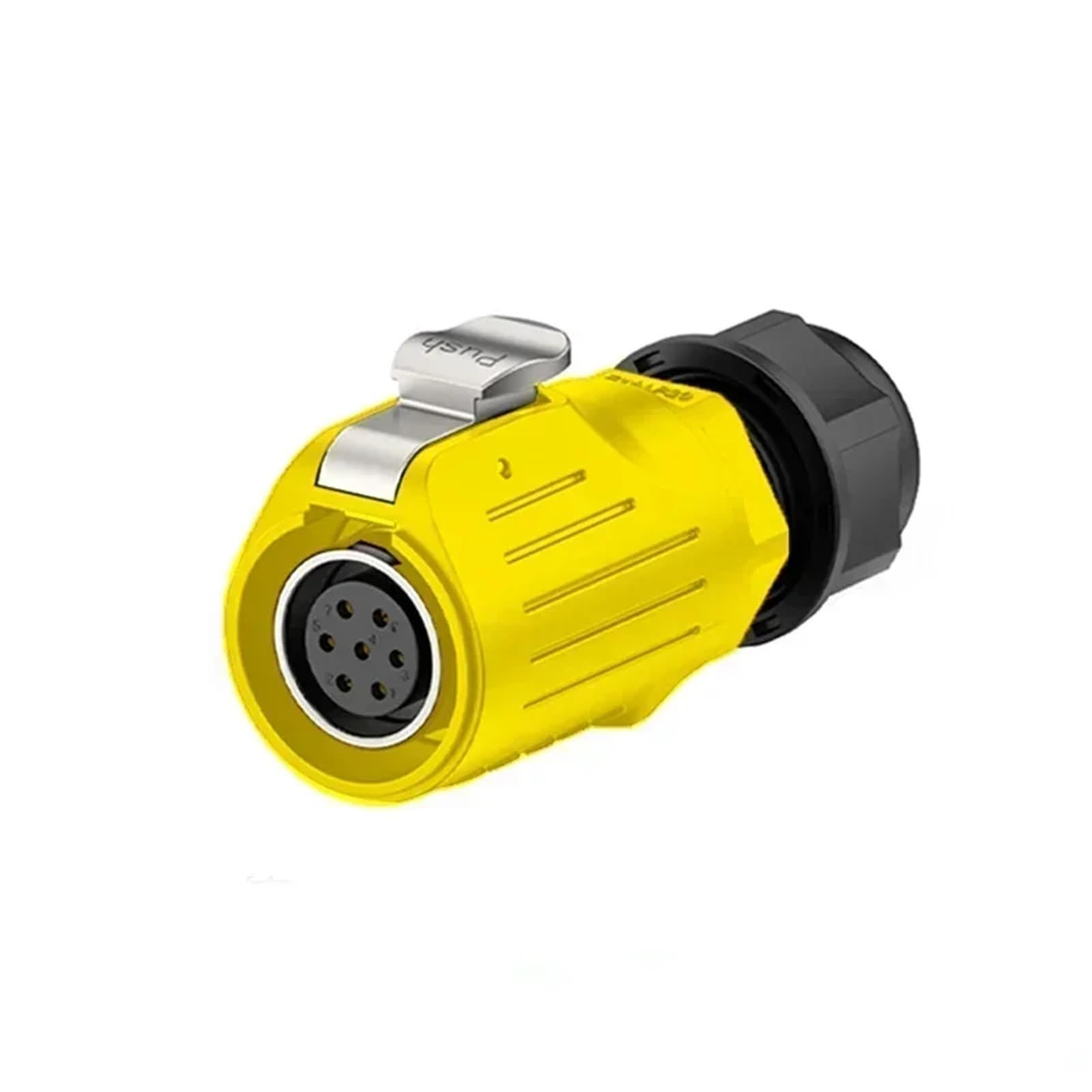 EW-LP20 M20 2 3 4 5 7 9 kabel elektryczny 12-pinowe złącza zasilające wodoodporne IP68 żeński montaż panelowy szybkie podłączenie (7-pinowa wtyczka żeńska)