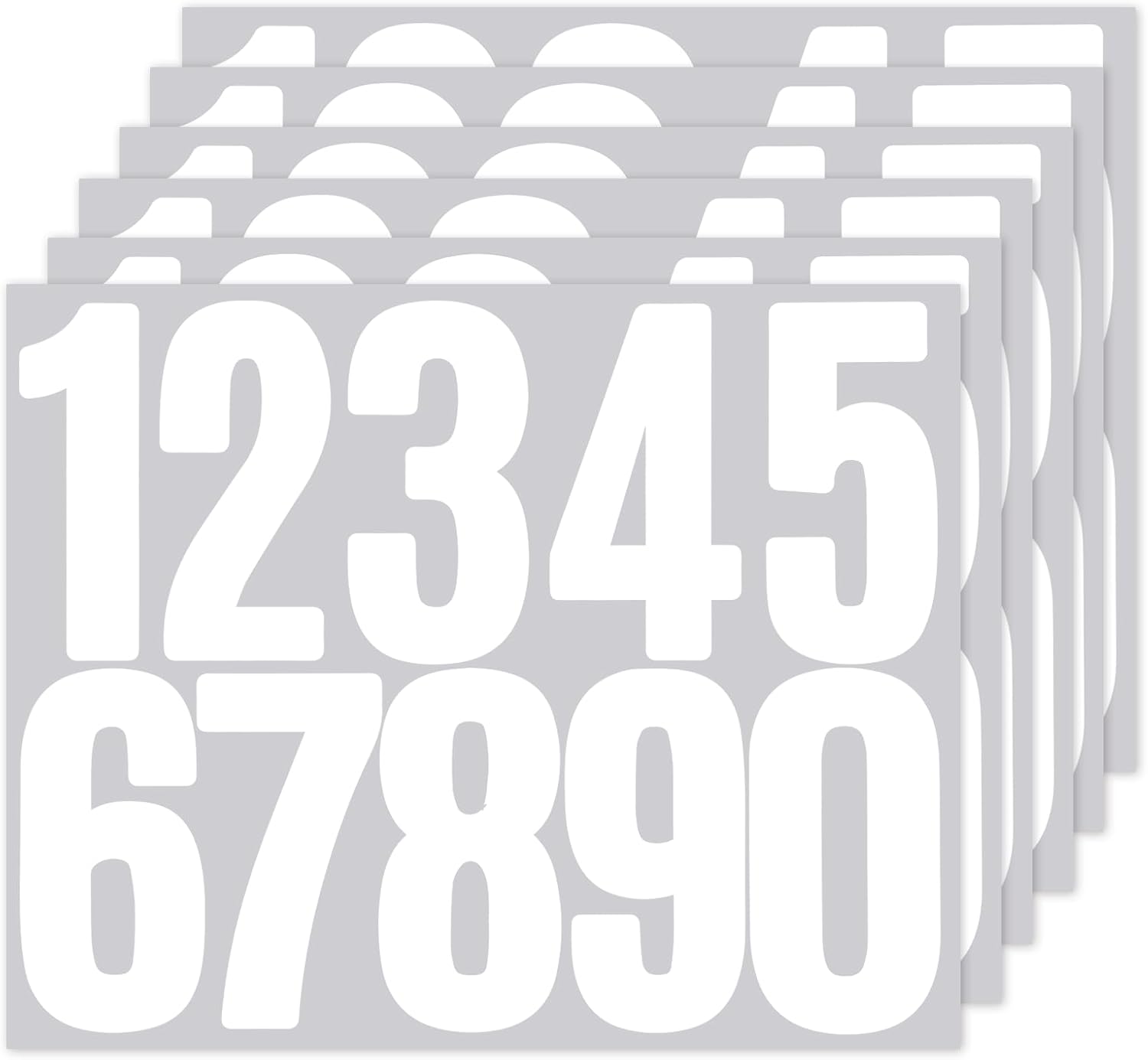 6 Sheets White Mailbox Sticker Number for Outside, Self-Adhesive Large Number Stickers 0-9, 3inch House Numbers Stickers, Signs, Door, Cars, Trucks, Home, Business, Address Numbers