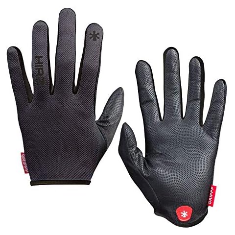 HIRZL Grippp Light FF Leather Bike Gloves, Black/White, Full Finger, Breathable, Ultra Lightweight, Sweat, Water and Abrasion Resistant, Ergonomic, Durable, MTB, Road, Mountain, Cycling, Swiss, XXL Cover