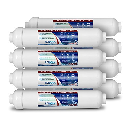 T33 Inline Coconut Grade Activated Carbon Pre/Post Membrane Filter for Taste and Odor Reduction WELL-MATCHED with AICRO, K2533JJ, FT15, IC-100A (Set of 8)