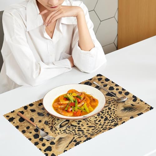 Set de table pour table de salle à manger style léopard chic - 7