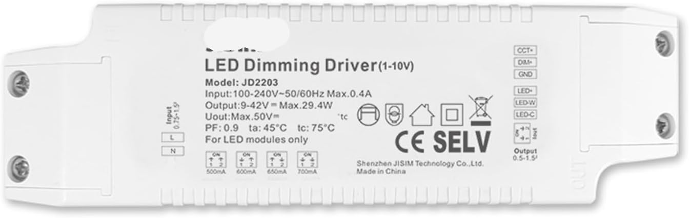 0/1-10V Slow Start Intelligent Ultra-deep dimming Color Temperature DC9-42V30W no-Strobe Track Light Power Supply