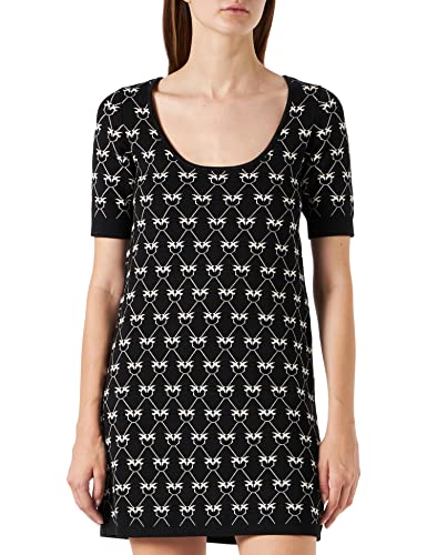 Pinko Damen Stinger Jacquard Monogramm Lässiges Kleid, Zcb_Black/Cream, L