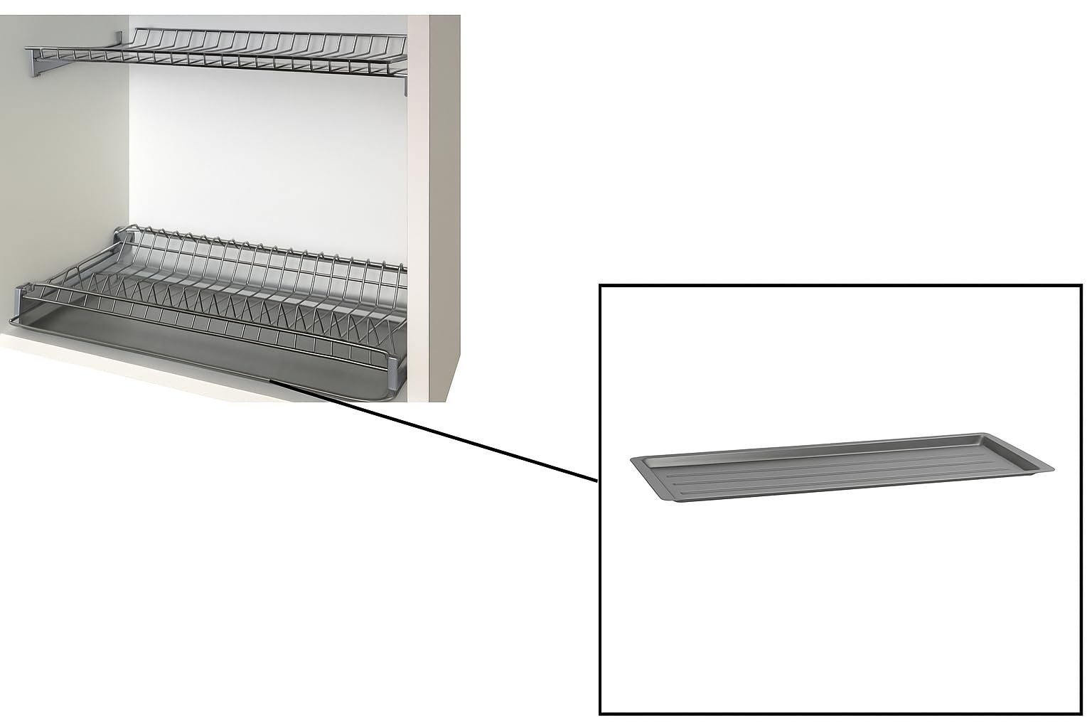 Vaschetta Raccogligocce | Acciaio Inox | Ricambio Universale | Diverse Misure (Pensili 90 cm)