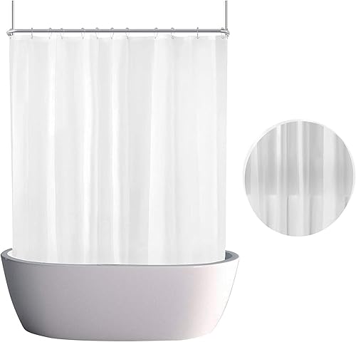 Miniatura 2 de Clawfoot - Cortina de ducha para tina, 180 x 60 pulgadas, forro esmerilado que se deforma alrededor, extra ancho, 36 ganchos de metal, cortina de