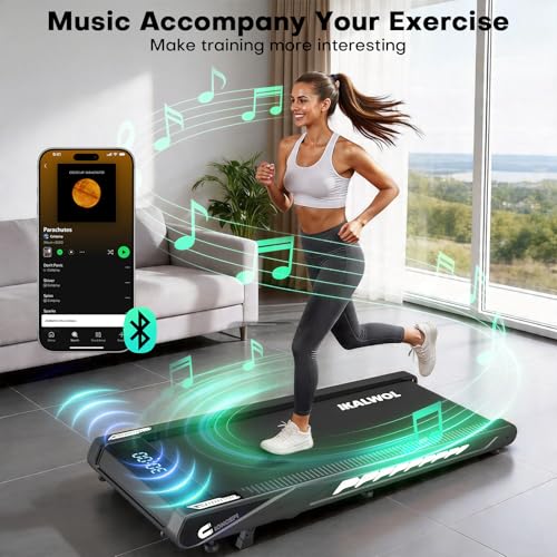 Image of 4-in-1 Walking Pad Treadmill with Speaker, 6.2MPH Walking Pad with 10% Incline, Under Desk Treadmills for Home with App Compatible, 2.75HP Brushless Drive, 12 HIIT Programs, 350 LB Weight Capacity