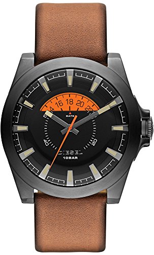 Montre DIESEL ARGES homme DZ1660 en acier noir avec cadran marron