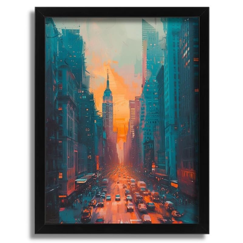 Vibrant New York Art Print A0 : Grande toile moderne de style urbain pour décoration murale