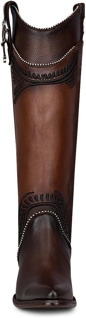 Cuadra Women's Western Tall Boot Bovine Leather Pointed Toe Brown | 3F82RS