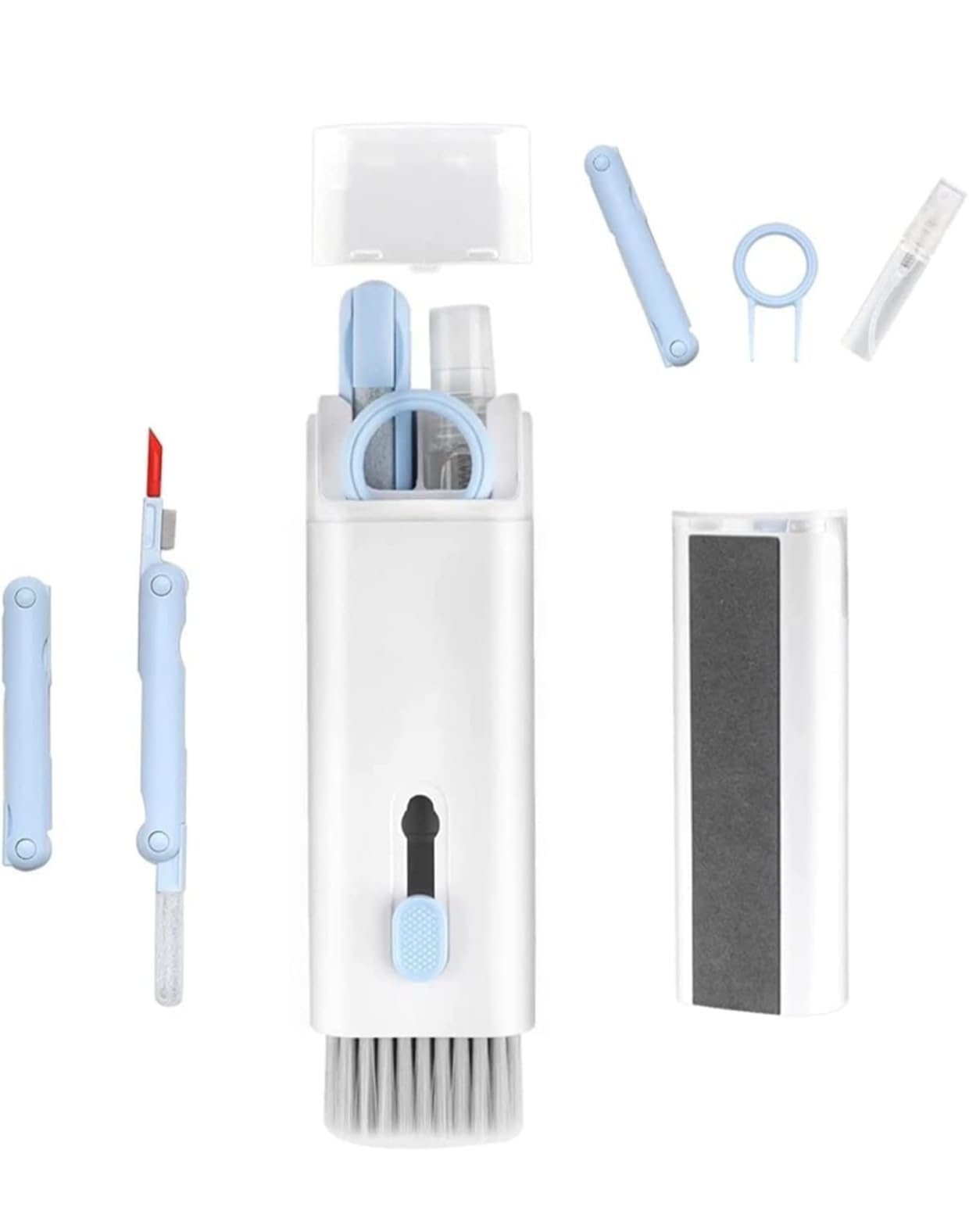 HGGSOJAT 7 in 1 Multi-Function Laptop Cleaning Brush/Keyboard Cleaning kit/Gadget Cleaning kit Gap Duster Key-Cap Puller for Laptop,Monitor,Keyboard and Earphones with Spray Bottle-image-30