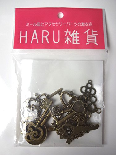 Amazon | [HARU雑貨] 金古美 チャーム 鍵 15種セット キー カギ