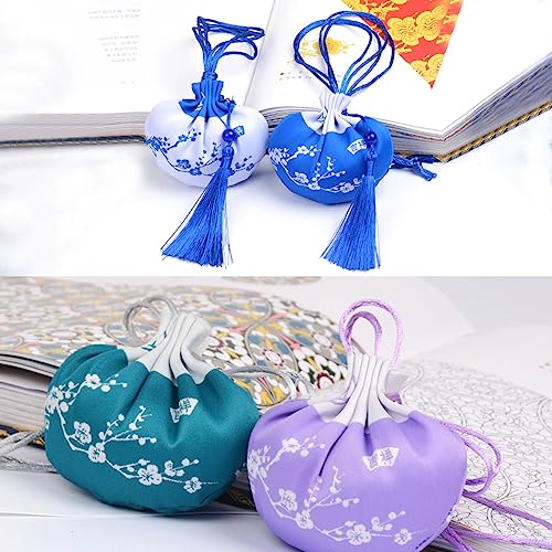 10 bolsas de saco chino de seda brocada con cordón miniatura 5