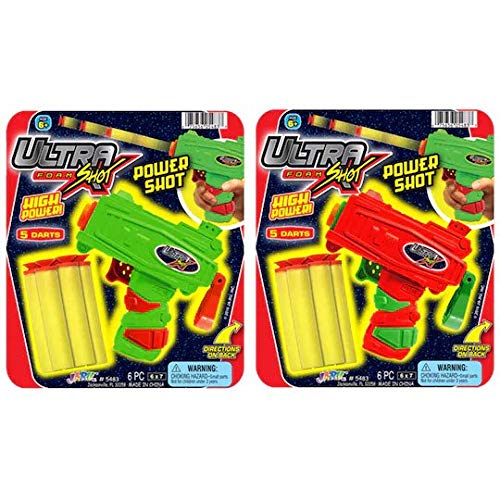 Ultra Foam Shot Mini Pistol Toy Gun (1 Guns Assorted) By Ja-Ru. Soft Small Foam Darts, Blaster Gun For Kids, Teen & Adults, Boys & Girls. Party Favor Birthday Gift Stocking Stuffers In Bulk. 5483-1P #TOP3
