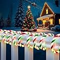 Toodour Christmas Candy Cane Lights, 50ft 360 LED Candy Cane Rope Lights Outdoor with 8 Modes, Connectable, Timer, Waterproof Red White Green Christmas Light for Garden Patio Bedroom Party Xmas Decor