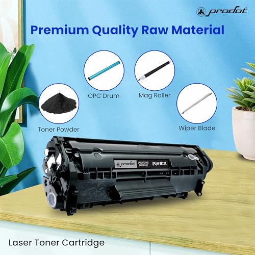 Image of ProDot 12A Toner Cartridge Replaces HP Q2612A Canon 303 /703 /FX-9 /FX-10 Compatible with HP 1010-1020 /1022 /1315-3030 /M1005 Canon LBP2900 /3000 /L100 I 2000 Page Yield I 1 Yr Warranty (1 PC)