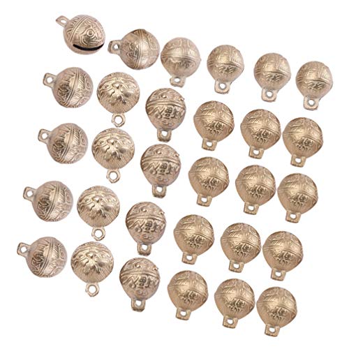 SUPVOX 30pcs DIY Craft Bells - Vintage Copper Mini Jingle Bells Fengshui Wind Chimes Making 18mm, Picture 1 - Image 2