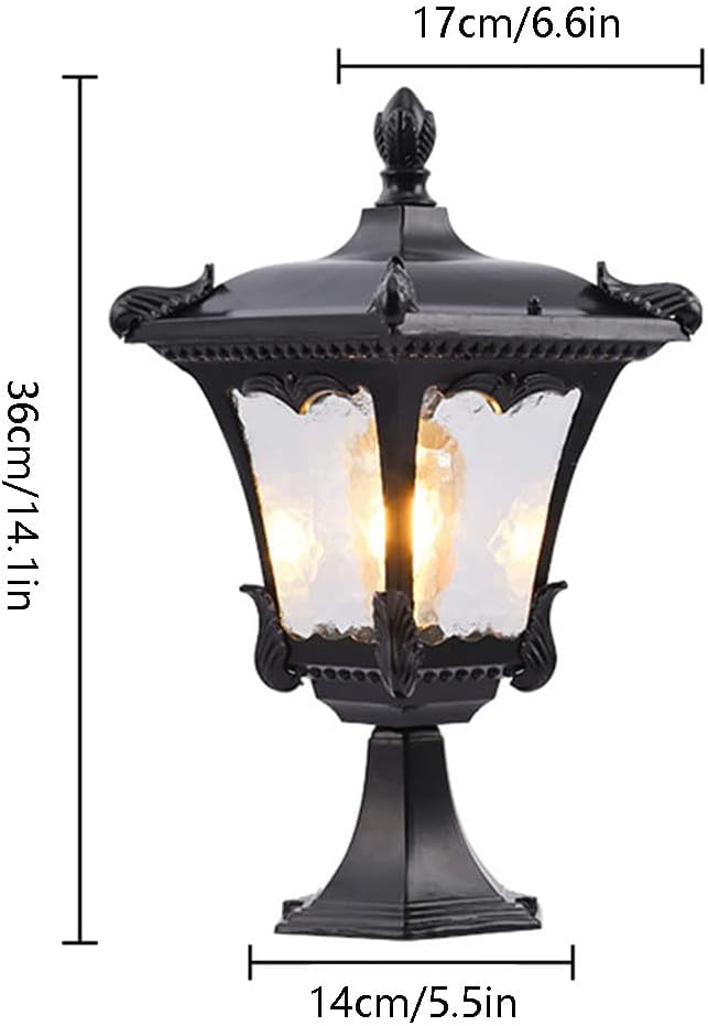 SHUANGZ Vintage Zuillamp Voor Buiten Traditionele E27 Waterdichte Kolomkoplamp Landschapspaalverlichting Buiten Armatuur Dekverlichting Decoratieve Villa Garden Wandlamp SHUANGZ photo 3