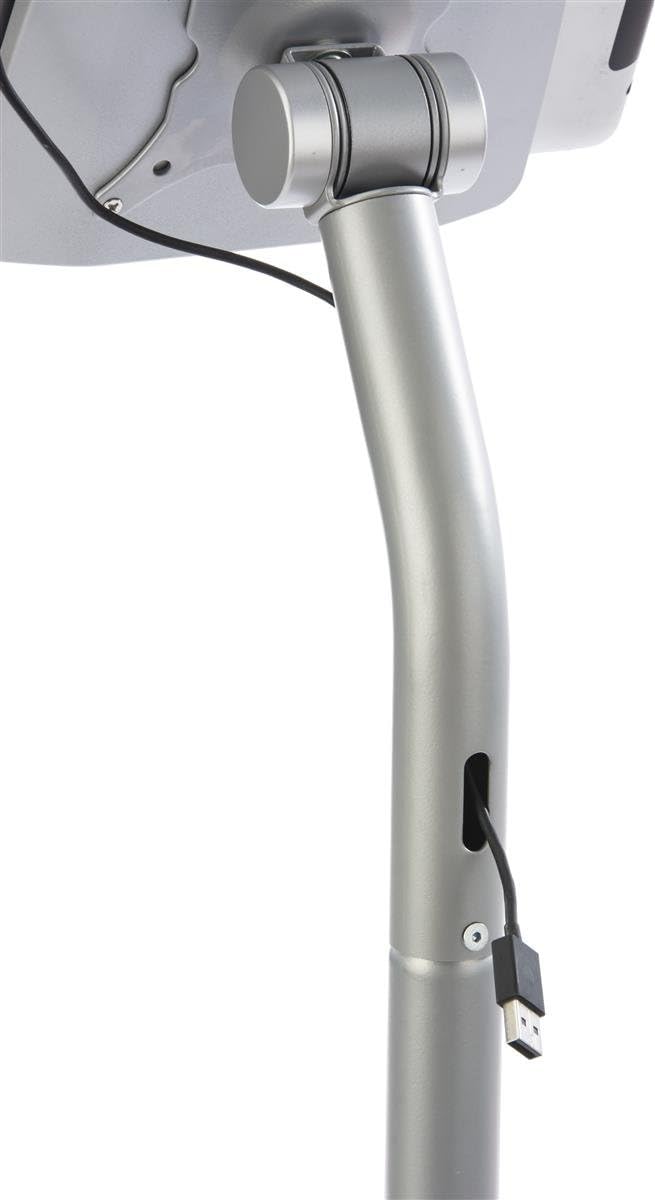Displays2go iPad 2-4 and Air Floor Stand, Fits 7" and 10" Android Tablets, Locking Kiosk (Silver Steel)