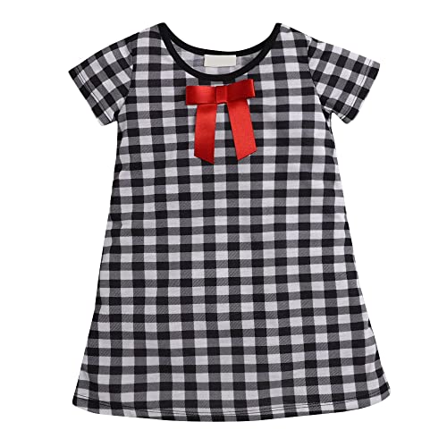 Image of Hopscotch Girls Polyester Checkered Casual Knee-Length Dress