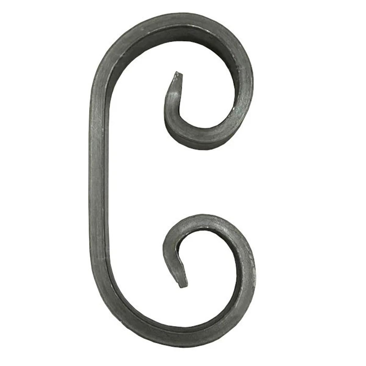 Metalli Riccio decorativo in ferro battuto a C piatto 12x6 dimensione 110x60 mm Set da 2 pezzi Made in Italy