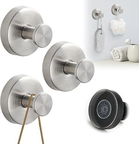 Miniatura 17 de 2025 Ganchos de ventosa mejorados para coronas en vidrio, ganchos de toalla sin taladro, ganchos de succión impermeables de acero inoxidable para