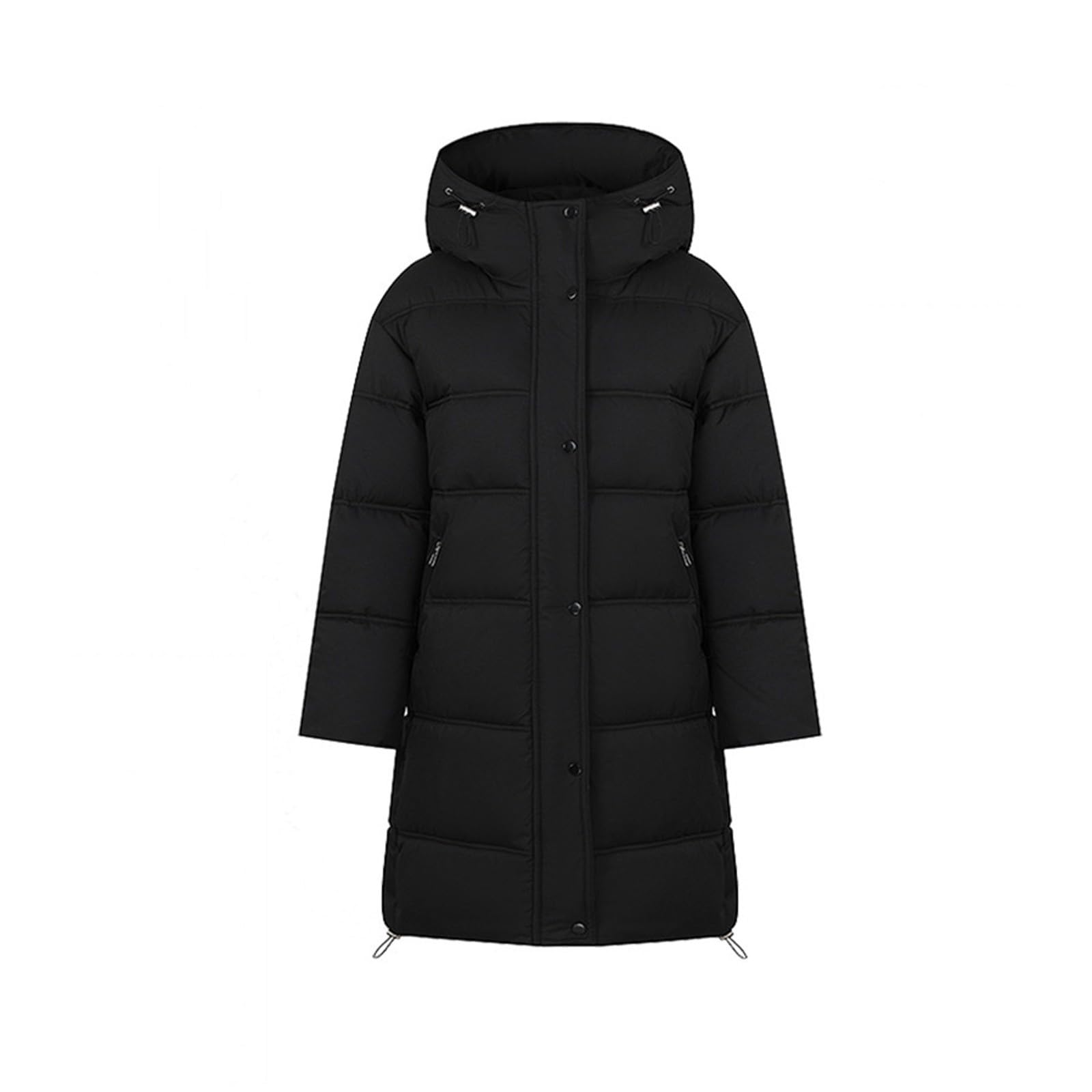 Chaqueta acolchada para mujer, abrigo de invierno monocolor, chaqueta de entretiempo simple, chaqueta de otoño, chaqueta ligera de invierno, chaqueta de plumón, con capucha, abrigo acolchado