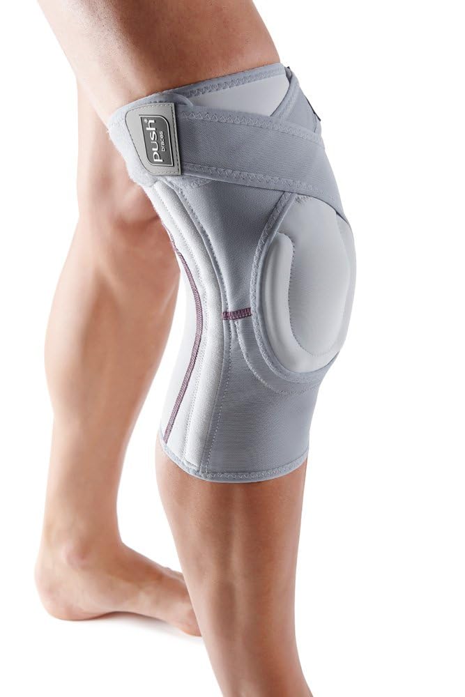 Push Care-Supporto ortopedico per ginocchio, per maggiore stabilità, il dolore, compressione e comodo, osteoartrite, tessuto elasticizzato con applicazioni in Silicone, costituito da microfibre, Sympress, con interno morbido