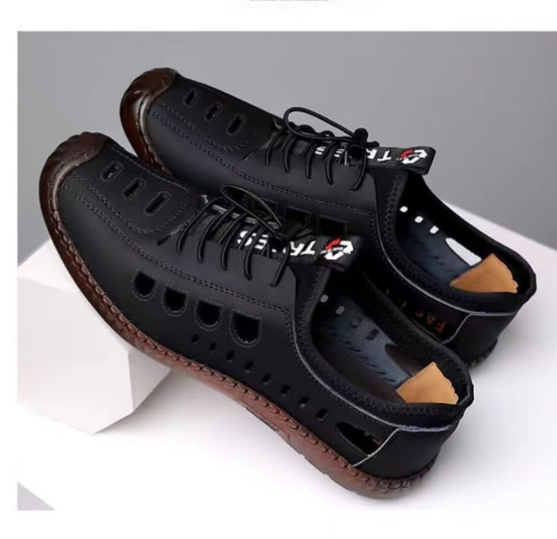 Men's thick-soled lightweight breathable beach sandals - Outdoor low-top leather shoes, suitable for comfortable outdoor use2