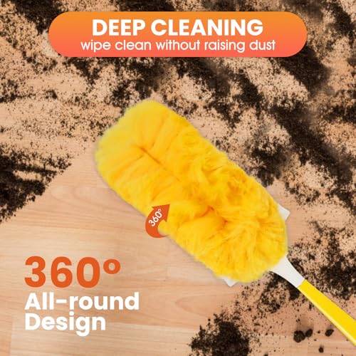 Image of 30 Pack Duster Refills Kits Compatible with Swiffer Duster, Dusters for Cleaning Disposable with Retractable Handle, for Cleaning Home Office Blinds Furniture and More
