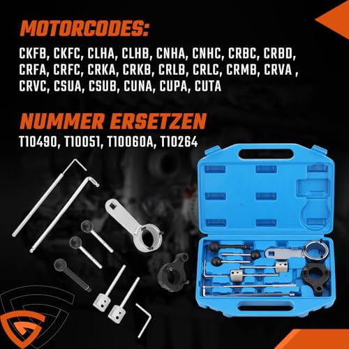 GEAREVER Motor-Einstellwerkzeug-Satz, Zahnriemen Werkzeug für VW, Zahnriemen Wechsel Werkzeug, Motor Einstell Werkzeug Set für VW Audi Seat Skoda 1.6 2.0 TDI CR