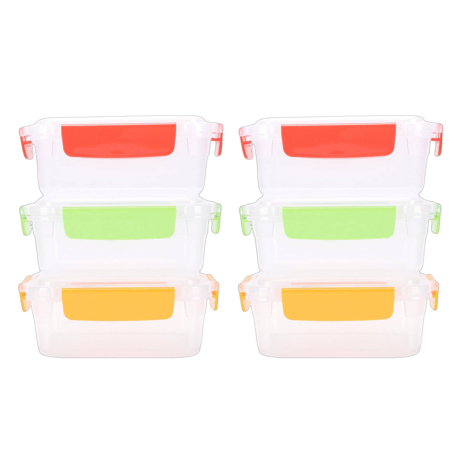 Asixxsix Ensemble de 6 Récipients de Conservation des Aliments, Boîte de Conservation des Aliments Empilable et Réutilisable en PP de 750 Ml avec Couvercle Hermétique, Récipients