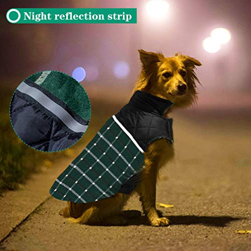 Jaaytct Dog Jackets Dog Sweaters Winter Dog Clothes Reversible 2020 Updated Style Waterproof Dogs Cold Weather Coats Warm Dog Vests For Winter Dogs Apparel Down Dog Jackets (Green, X-Large) #TOP5