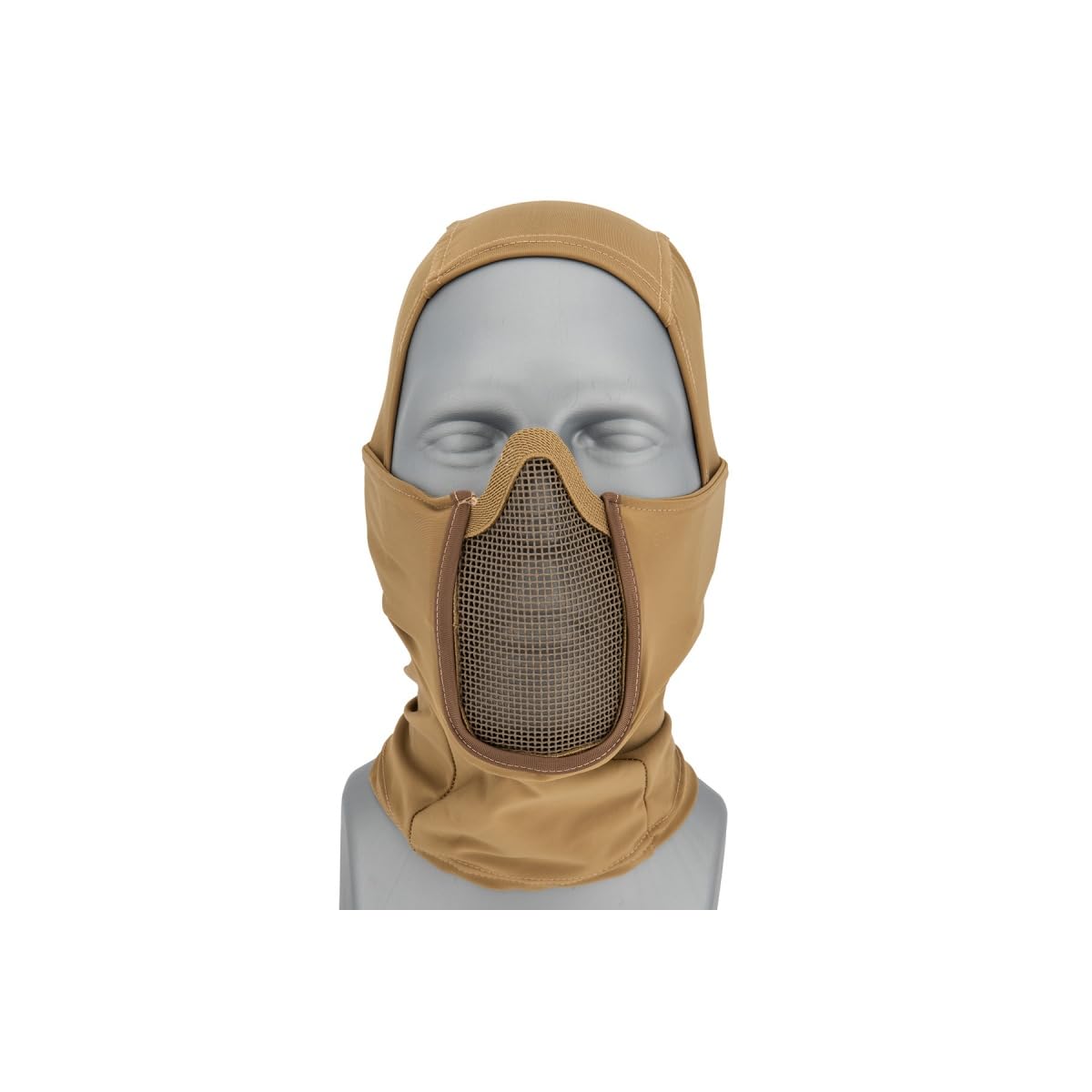 Lancer Tactical Shadow Warrior Hood Mesh Balaclava Face Mask Low Face Protection (TAN)