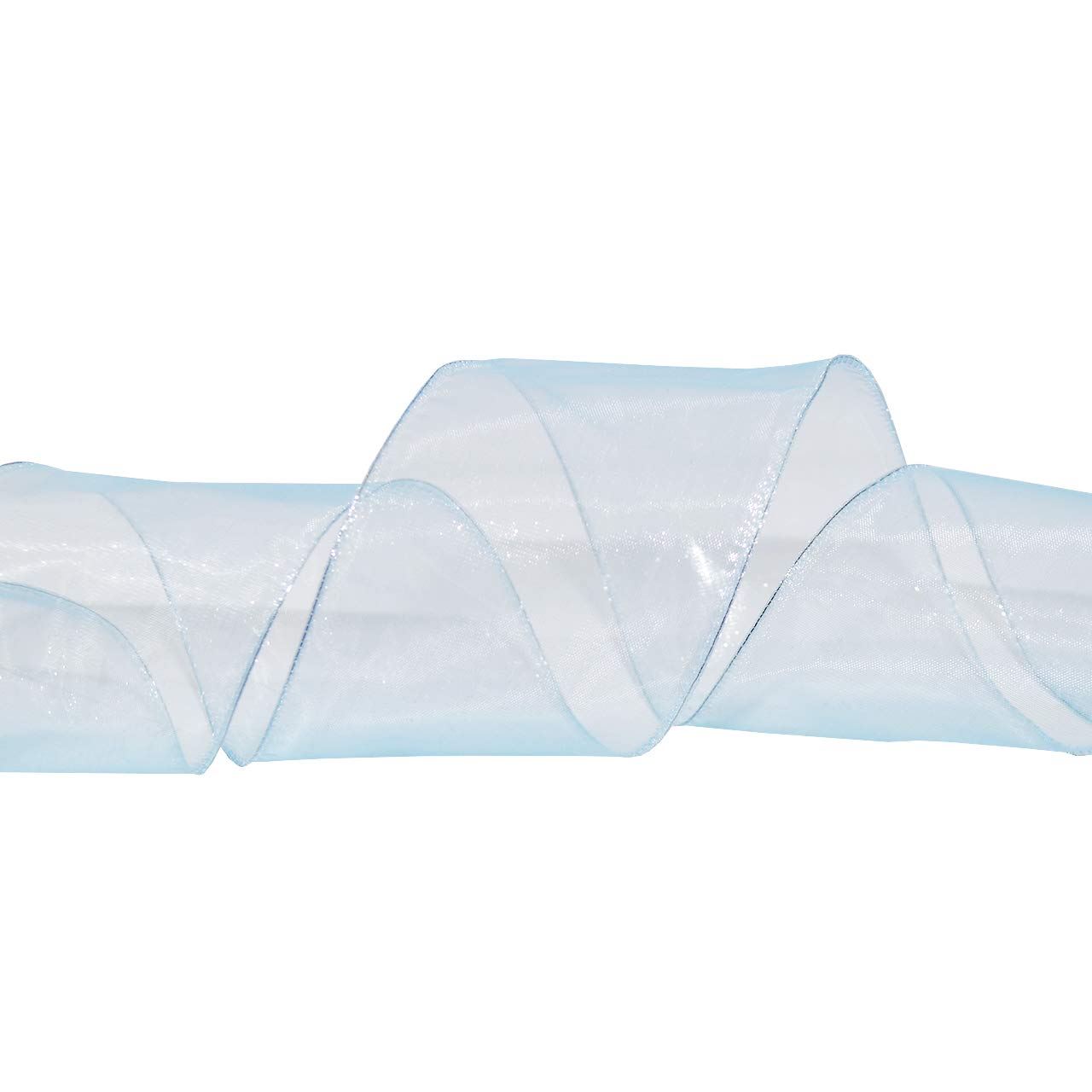 Morex Ribbon Wired 2-1/2-Inch Chiffon Ribbon with 20-Yard Spool, Light Blue, Lt. Blue, 2.5-In x 20-Yd - Image 2